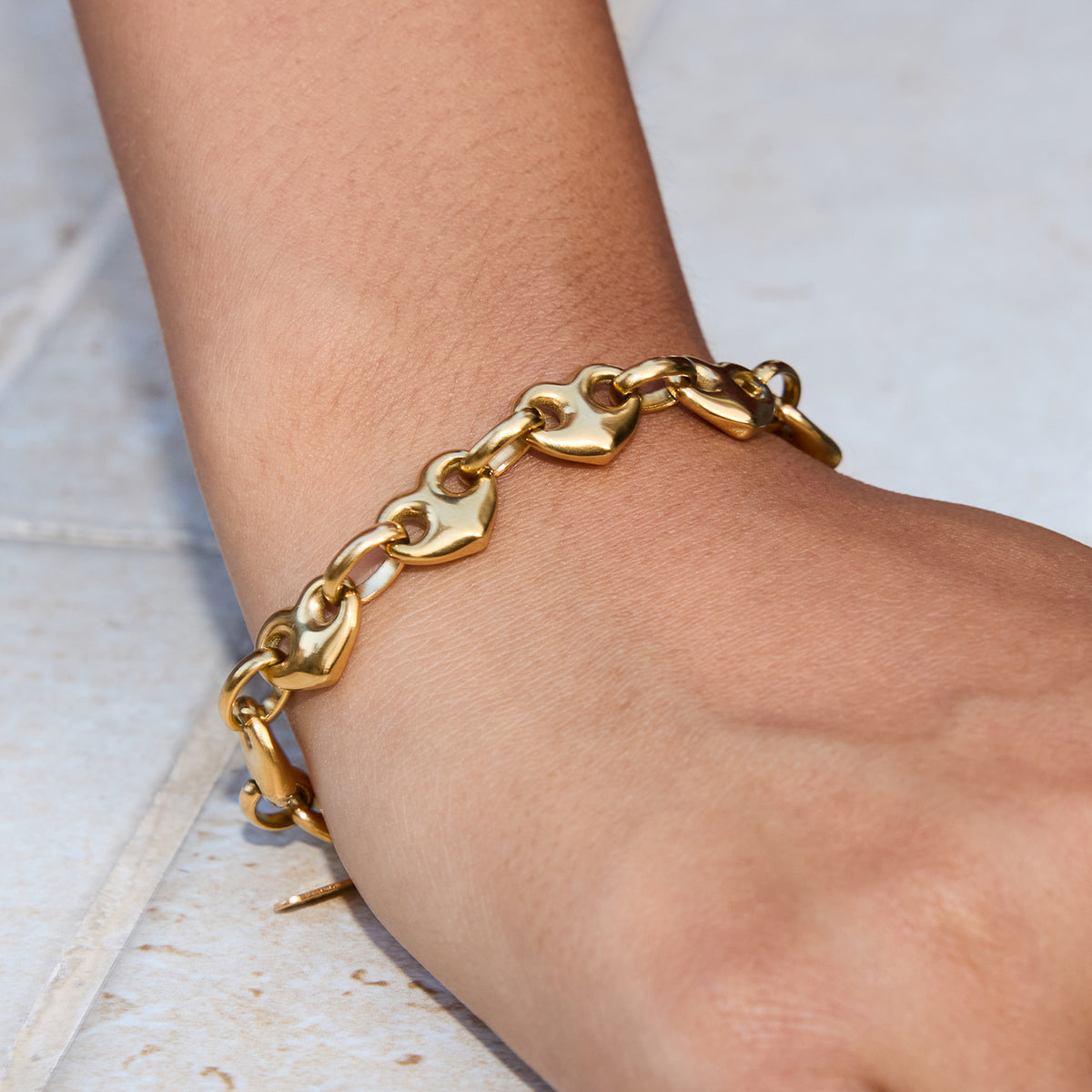 Chunky Heart Link Bracelet