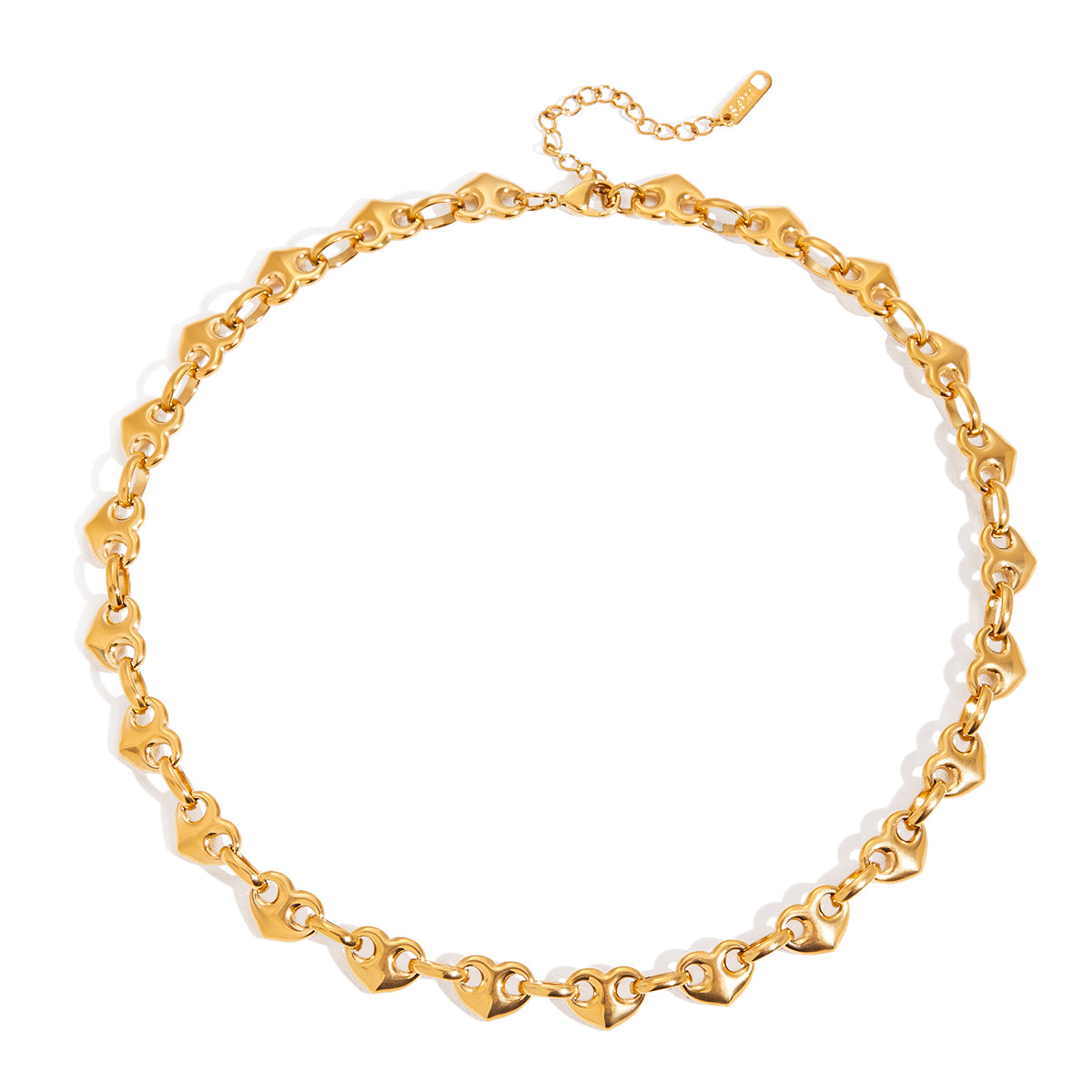 Chunky Heart Link Necklace